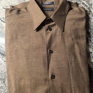 Nautica Men's Brown Woven Button-Up Shirt
